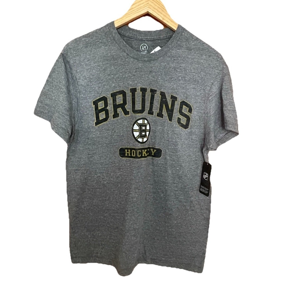 NHL Boston‎ Bruins Men's T Shirt Sz Medium Tee Gray Short Sleeve